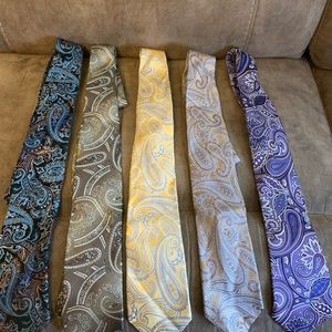 Set of 5 paisley Geoffrey bean ties